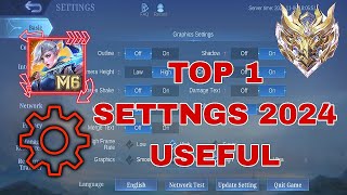 Mobile Legends Best Settings Useful Game Best To 2024 [upl. by Lamar]