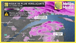 Risque de pluie verglaçante dici samedi [upl. by Downall]