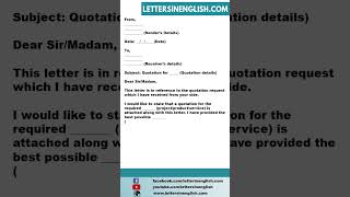 Quotation Request Reply Letter [upl. by Zobe]