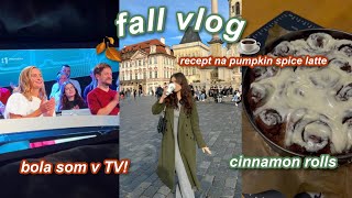 JESENNÝ VLOG🍂 pečiem cinnamon rolls recept na PSL a bola som v telke [upl. by Sella]