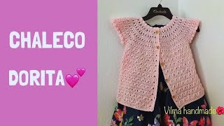 CHALECO para niñas tutorial paso a paso crochet [upl. by Elimay]