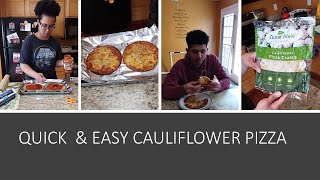 Easy Cauliflower Pizza Simple Keto Recipe Outer Aisle Gourmet Cauliflower Pizza Crust Review [upl. by Limber]