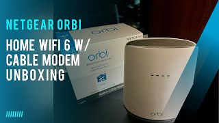 NETGEAR ORBI WiFi 6 DOCSIS 31 Cable Modem WiFi Router Combo UNBOXING [upl. by Adnael]