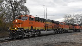 BNSF 8332 Leads a Freight Colona IL 11924 [upl. by Fruma]