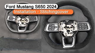 Ford Mustang 2024 Steering Wheel Cover Installation Stitchingcover [upl. by Gordy]