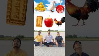 Eating ParleG biscuit Apple Rooster Goose lolipop wow cake chocolate icecream funny 😋VFX [upl. by Aramahs]