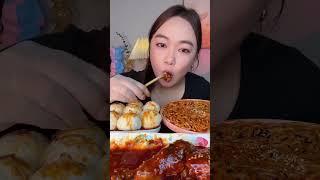 Curried chicken boiled eggs noodle tasting show카레치킨 삶은 계란 국수 시식 쇼 LIN VLOG먹방 2041 [upl. by Nirag]