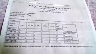 IGNOU MARD GRADE CARD Result [upl. by Jorrie310]