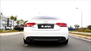 Extremely aggressive Audi S5 V8 exhaust sound w Armytri F1 ver exhaust system [upl. by Riba]