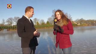 Schaatsen op de ondergelopen paardenbak in Schijndel [upl. by Lehpar]