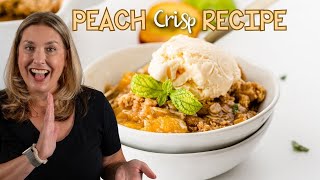 Easy Peach Crisp Recipe  Fresh frozen or canned fruit [upl. by Bo315]