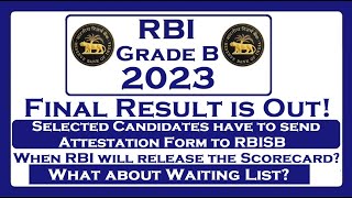 RBI Grade B 2023 Final Result Out [upl. by Blasien]