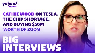 Cathie Wood on Tesla the chip shortage and buying 56 million worth of Zoom [upl. by Yelnek]