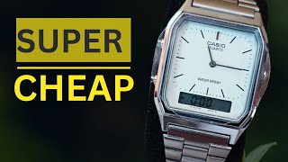 Silver Casio AQ 230 A Stylish Vintage Watch  Unboxing [upl. by Amolap7]