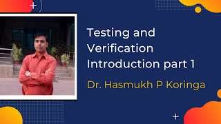 VLSI Testing and Verification Introduction part 1 [upl. by Pfister]