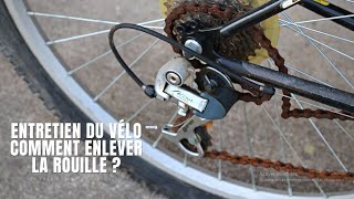 Entretenir un ancien vélo Rouillé rouille chaine vélo comment restaurer un vieux vélo rouillé [upl. by Aniret]