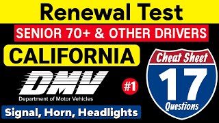 DMV Senior Written Test 2024 California  Signal Horn Headlight  DMV Written Test 2024 California [upl. by Ylrebmik]