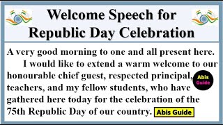 Welcome speech for Republic day  Republic day welcome speech in English  Welcome speech in English [upl. by Undine]