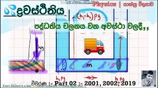 Physics ද්‍රවස්ථිතිය Past Papers විවරණ  Part 02  Sahan Sudaraka 2001 2002 2019 AL [upl. by Opiak51]