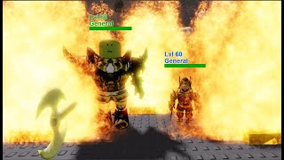 ORC GENERAL VS HUMAN GENERAL FIELD OF BATTLE ROBLOX roblox fieldofbattle fight [upl. by Hyatt182]