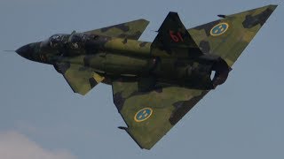 4Kᵁᴴᴰ Saab SK 37 Viggen First Short Flight Display with Amazing Takeoff  NATO DAYS 2018 [upl. by Barimah]