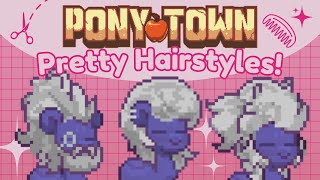 5 Pretty Hairstyles  Pony Town  Skin Designs and Ideas [upl. by Larkin]