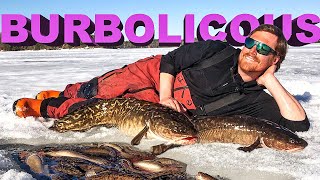 BURBOT Ice Fishing with Custom Ice Fishing Lures on Lake of the Woods Homemade Tackle Pout [upl. by Yenduhc]