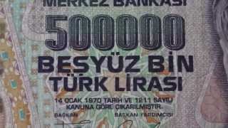 Besyüz Bin 500000 Türk Lirasi banknote of Turkey from 1970 [upl. by Eedak]