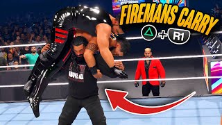 Best Ever Firemans Carry Moves amp Finishers in WWE 2K24 [upl. by Etnuahs845]