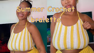 Crochet bralette Tutorial  Mihankushea [upl. by Cleti]