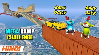 BABY OGGY amp JACK quotMega Ramp Challengequot in GTA 5  GTA 5 Oggy amp Jack  Saxisam [upl. by Lisab]