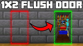 🦅 Minecraft Bedrock 120  EASY 1x2 FLUSH PISTON DOOR TUTORIAL [upl. by Erodisi]