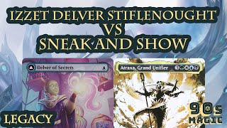 UR Delver Phyrexian Dreadnought vs Sneak and Show MTG Legacy [upl. by Oijimer344]