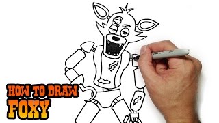 How to Draw Foxy Five Nights at Freddys Video Lesson [upl. by Kimon]