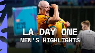 Australia BATTLE hard to gain the result of the day  LA HSBC SVNS Day One Mens Highlights [upl. by Ynittirb]