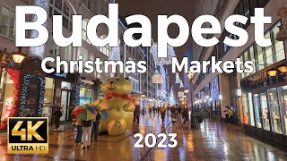 Budapest Christmas Markets 2023 Hungary Walking Tour  With Captions [upl. by Helbona]