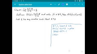 Example using the epsilondelta definition of the limit [upl. by Aneehta]