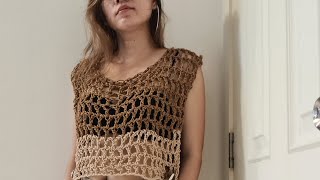 Easy fishnet crochet top 3in1 style 🫰🏝️🌞 [upl. by Eldnik]