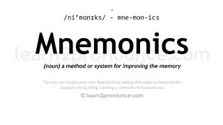 Pronunciation of Mnemonics  Definition of Mnemonics [upl. by Perloff]