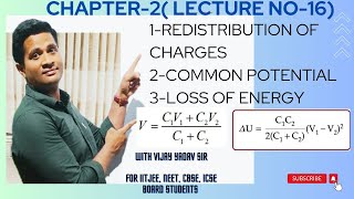 redistribution of charges class 12 loss of energy in capacitor common potential of capacitor neet [upl. by Grizel]