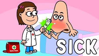 Sick Song  Cartoon for Kids  Nursery Rhymes  Healthy Habits  Genki Park  Be ill Song Toddlers [upl. by Reidid]