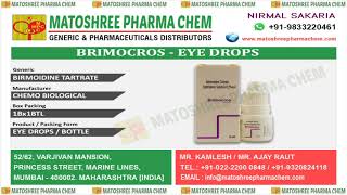 Brimonidine Tartrate Ophthalmic Solution 02wv Leading Suppliers in India • Matoshree Pharma Chem [upl. by Ispep]