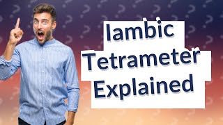 Is iambic tetrameter a structure [upl. by Sher]