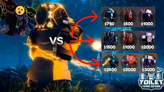 Titanes Normales Vs Titanes Mejorados Vs Titanes Hipemejorados Toilet Tower Defense [upl. by Agnew]