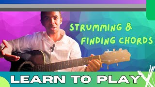 Learning to Strum and find chords in the key of E [upl. by Lodge923]