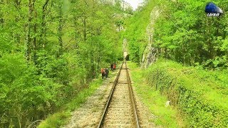 Train Backview AleșdȘuncuiușBratcaPrimăvaraSpring in Defileul Crișului Repede Canyo 04 May 2018 [upl. by Bryanty]