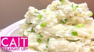 Garlic Mashed Potatoes Recipe  Cait Straight Up [upl. by Atihcnoc218]