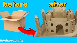 How to make Tajmahal 3d model  making taj mahal for school project  DlY tajmahal model [upl. by Ashlan403]