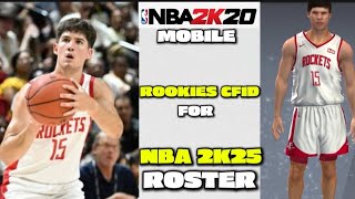 NBA 2K20 MOBILE CFID ROOKIES EDITION FOR 2K25 ROSTER [upl. by Brittani505]