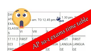 sa1 exams time table 2023 2024  AP SA1 exam time table [upl. by Baldridge]